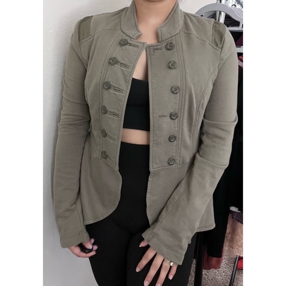 Free People Jackets & Blazers - Free People Green Peplum Jacket